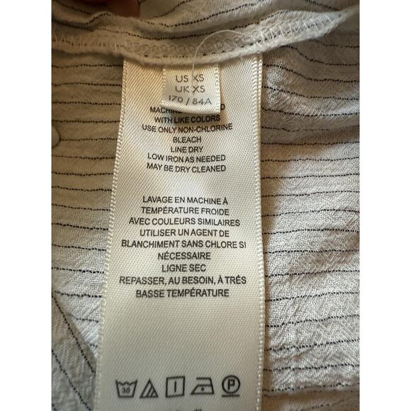 Free People Blouse Womens XS Ivory Stripe Lace Embroidered Baby Blues Tunic - Picture 6 of 8